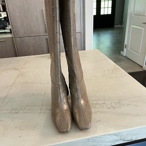 Brand new knee high boots . Never worn stunning taupe color